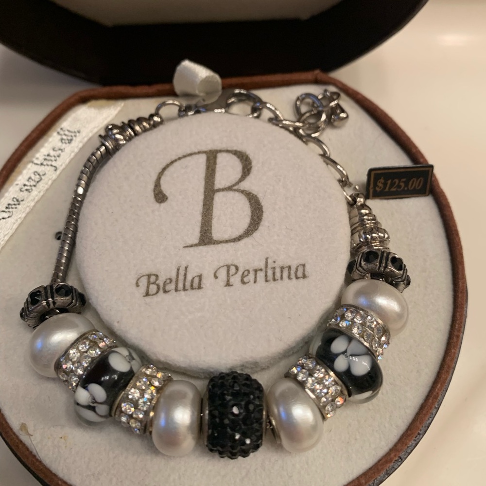 Bella Perlina bracelet w/extra beads&leather strap